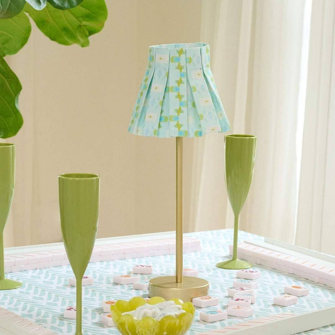 Chloe Blue Box Pleat Shade Cover