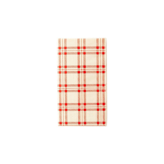 PLTS368C-MME - Red Plaid Paper Dinner Napkin