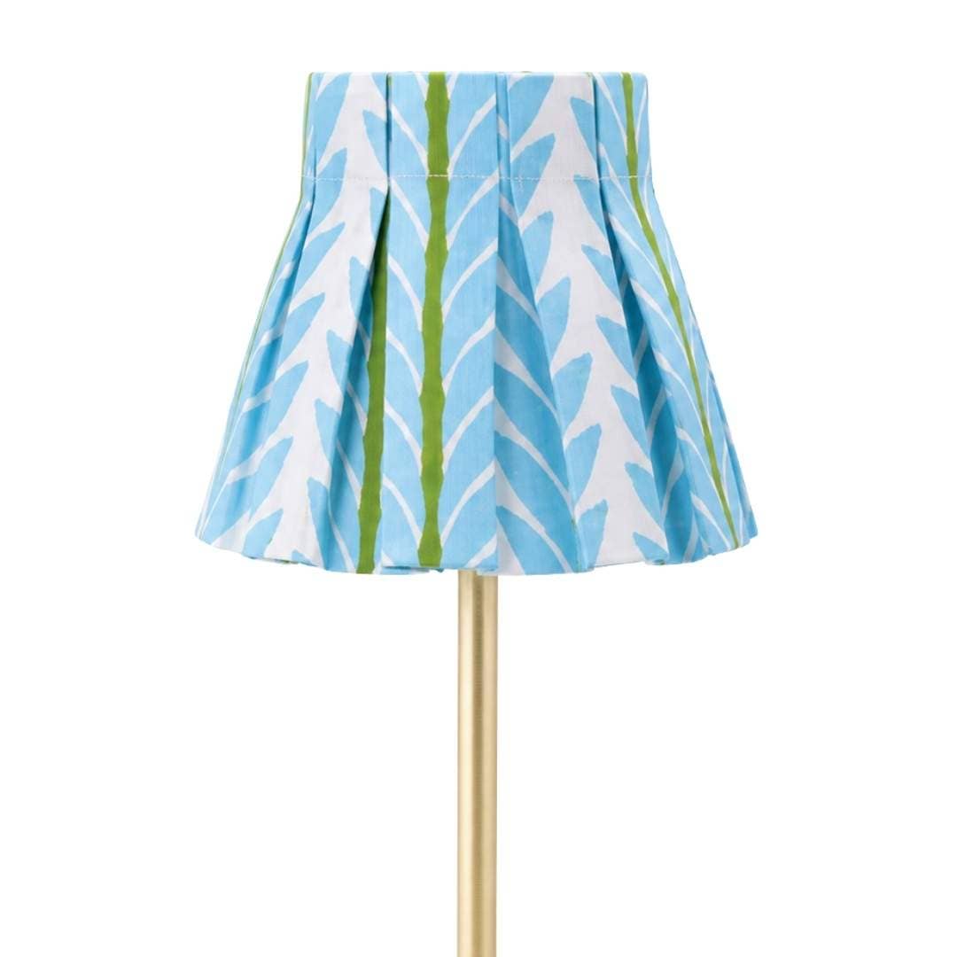 Frond French Blue Box Pleat Shade Cover