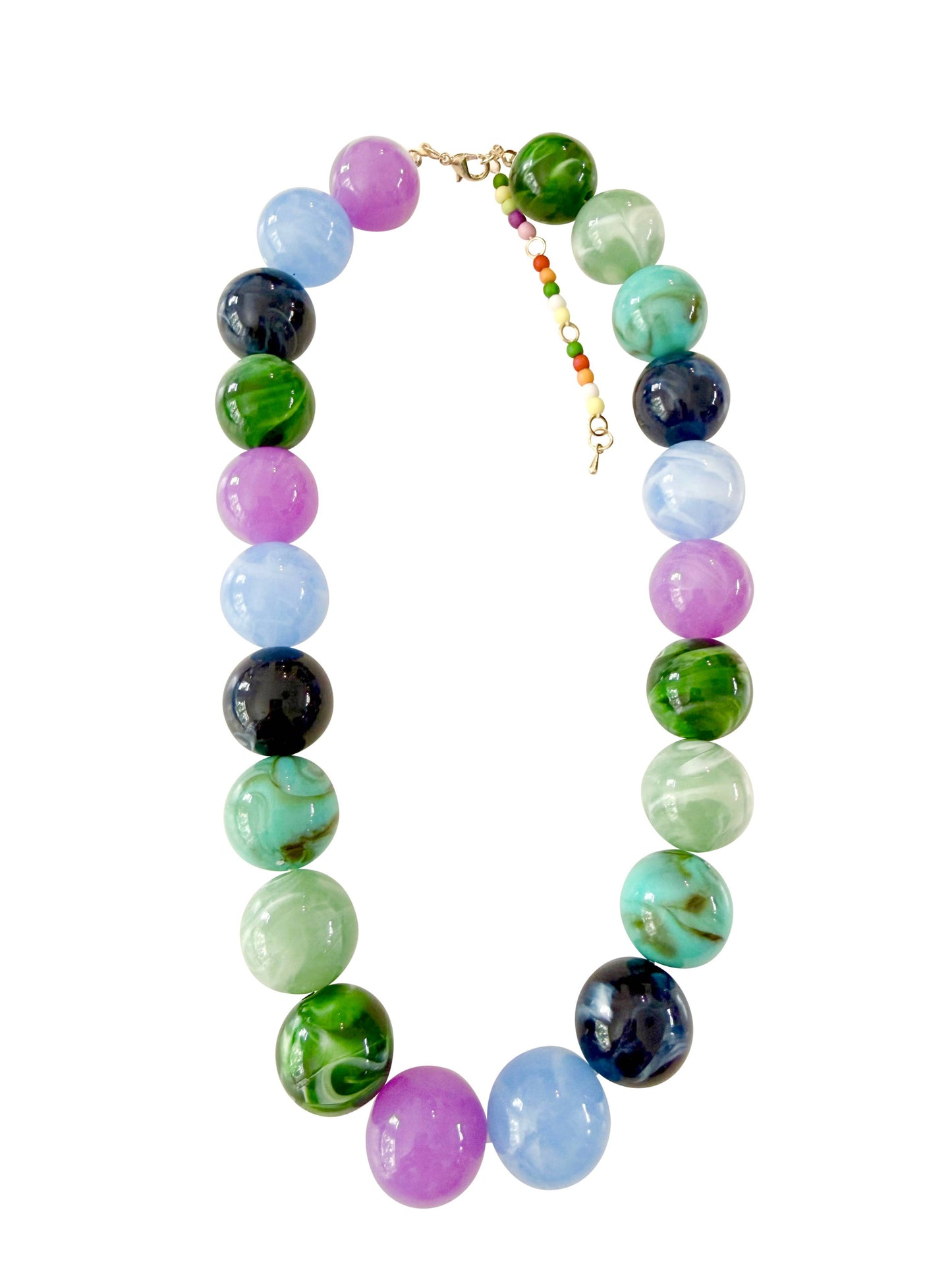 Celia Chunky Beaded Necklace - Purple Mix
