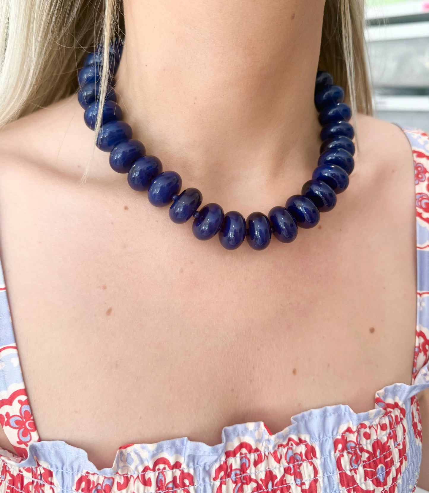 Bailey Chunky Beaded Necklace- Clear