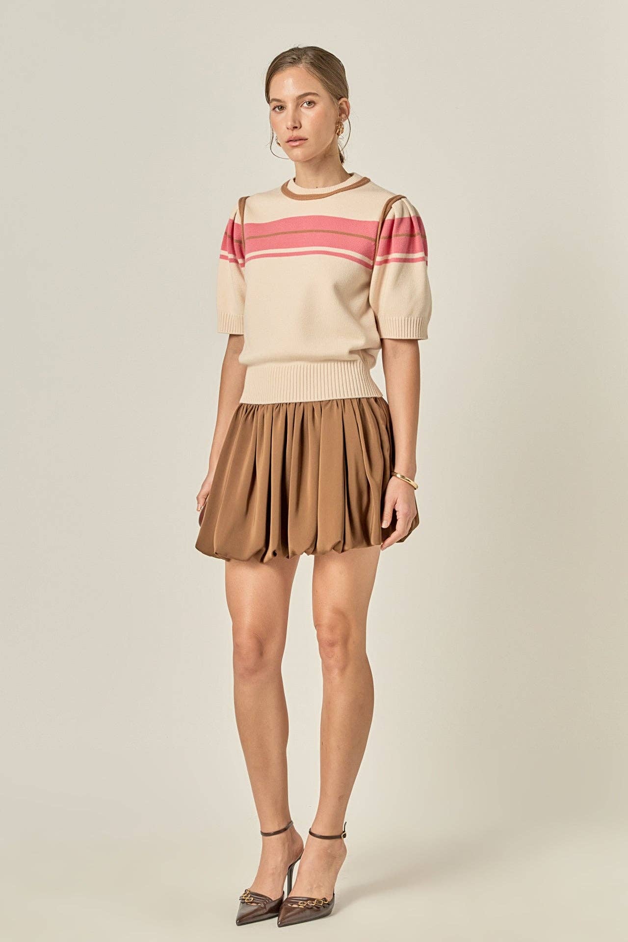 Women Knit Contrast Shirt