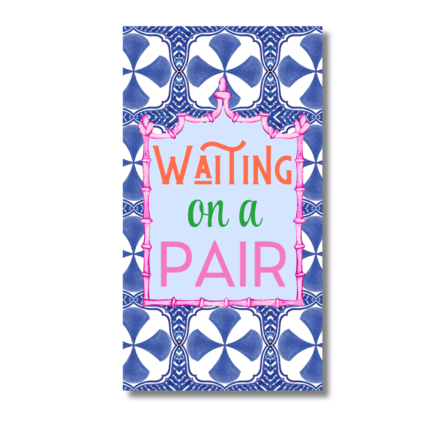Mahjong Blue Tile "Waiting on a Pair" 24ct Guest Napkins
