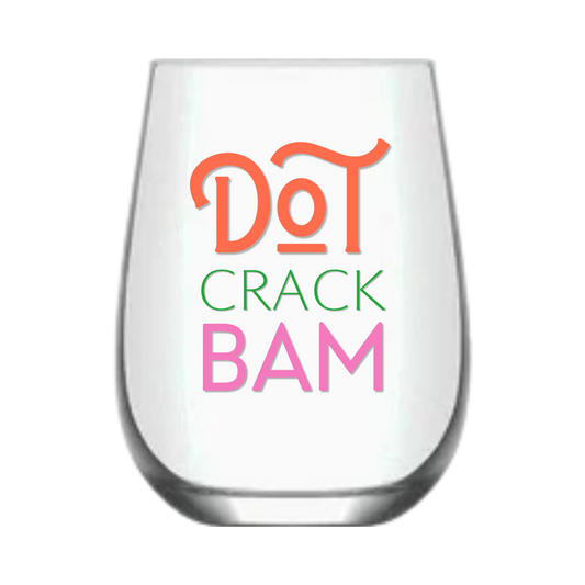 Mahjong Stemless Wine Glass "Dot Crack Bam" - Single 1ct