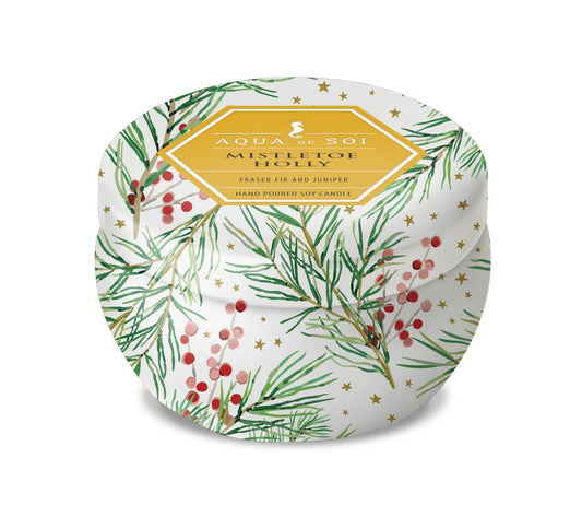 SOi Mistletoe & Holly  9oz Aqua De SOi Tin Candle