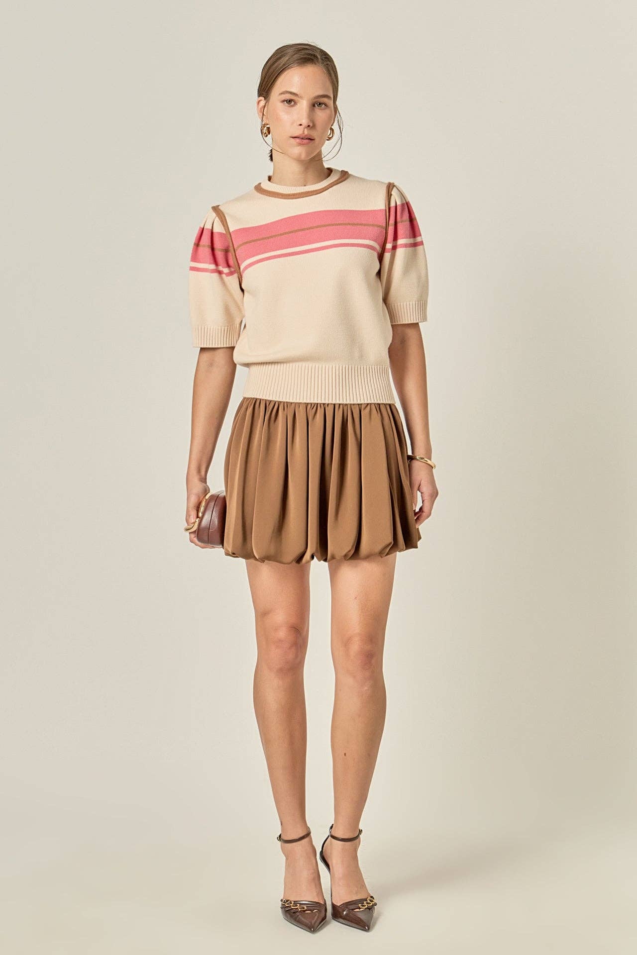 Women Knit Contrast Shirt