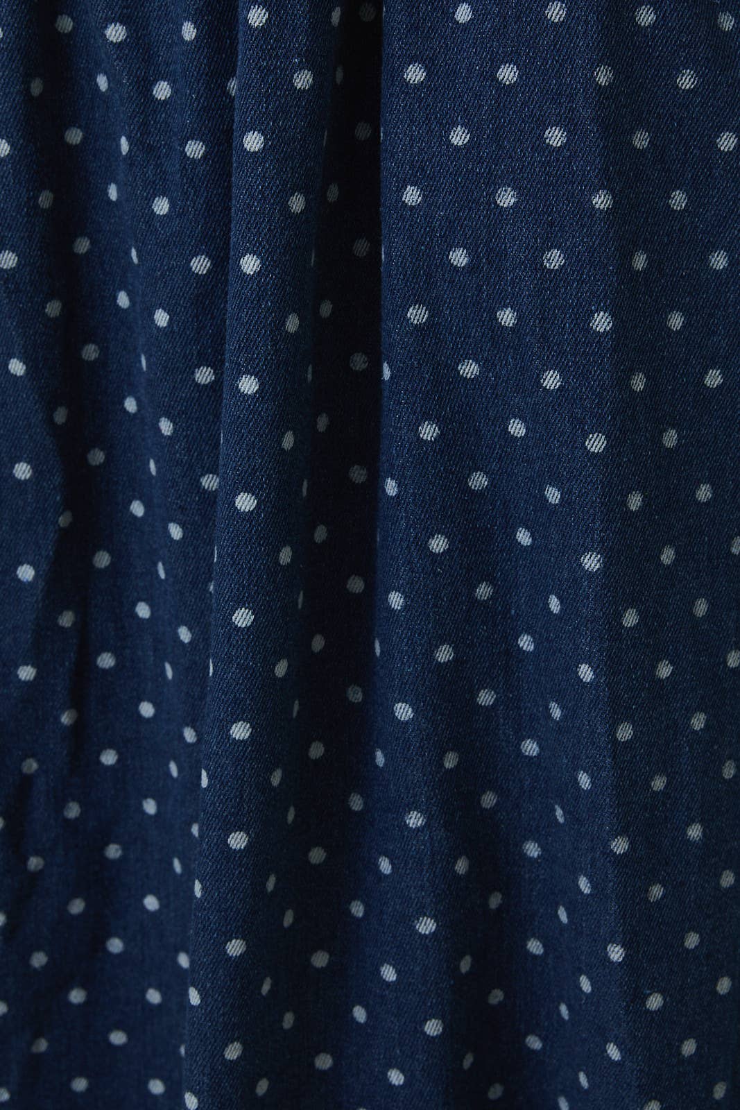Denim Dot Smocked Midi Dress