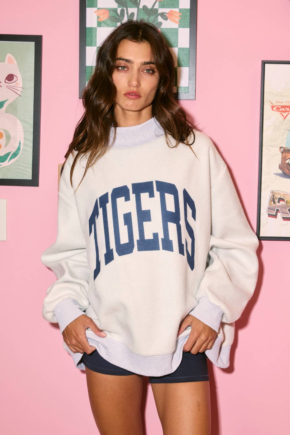 'WAR DAMN & TIGERS' Reversible Mock Neck Sweatshirt