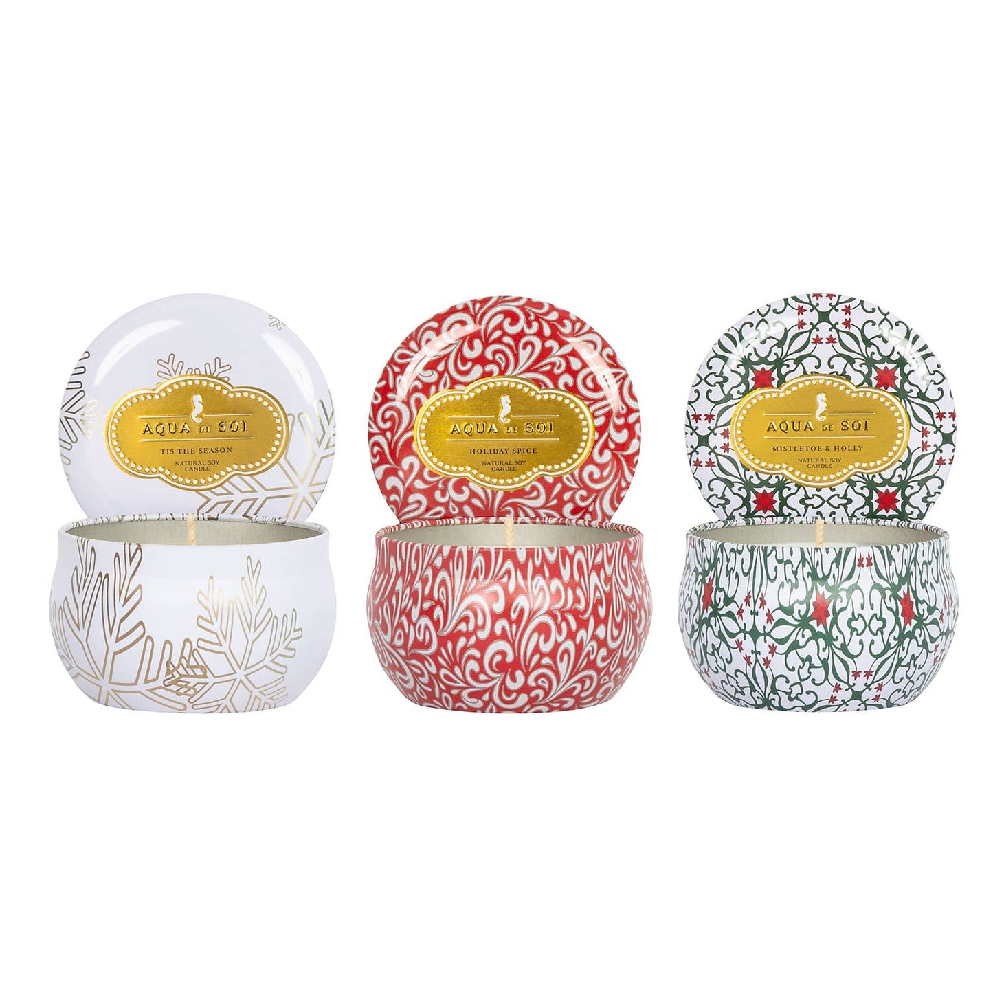 SOi Holiday Trio Set of three 4 oz Candle Travel Tins