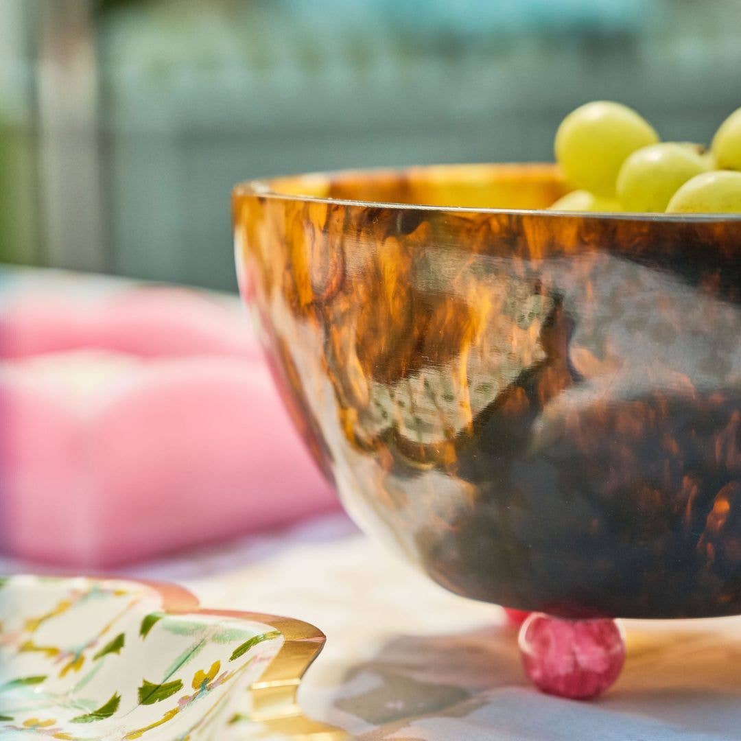 Tortoise Resin Footed Serving Bowl, SumnerEdit
