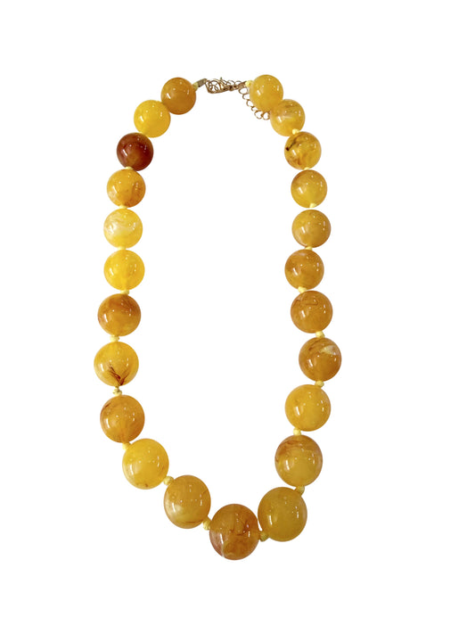 Mabry Chunky Beaded Necklace- Yellow