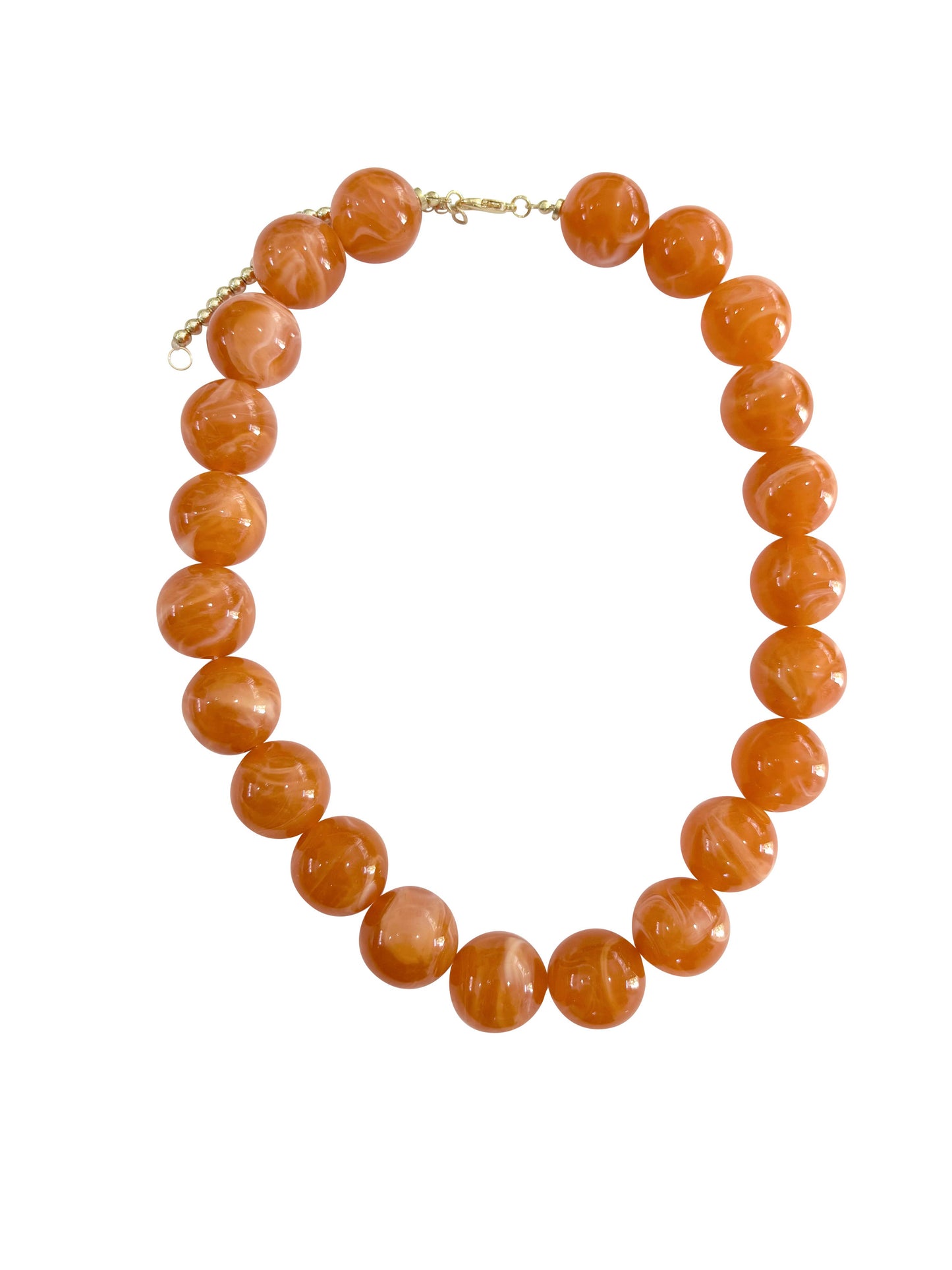 Carter Chunky Beaded Necklace - Light Orange