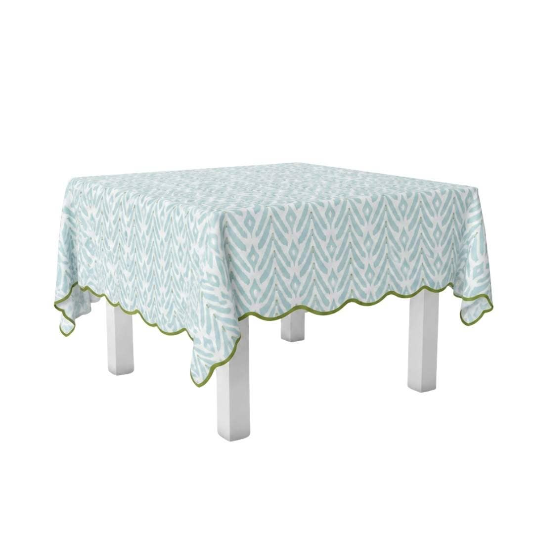 Petite Frond Blue Square Game Tablecloth