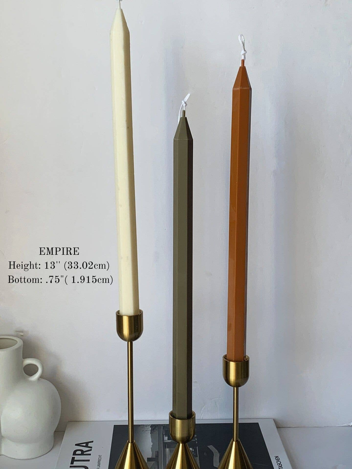 Assorted Trapezoid Taper Candle, Candlesticks Individual