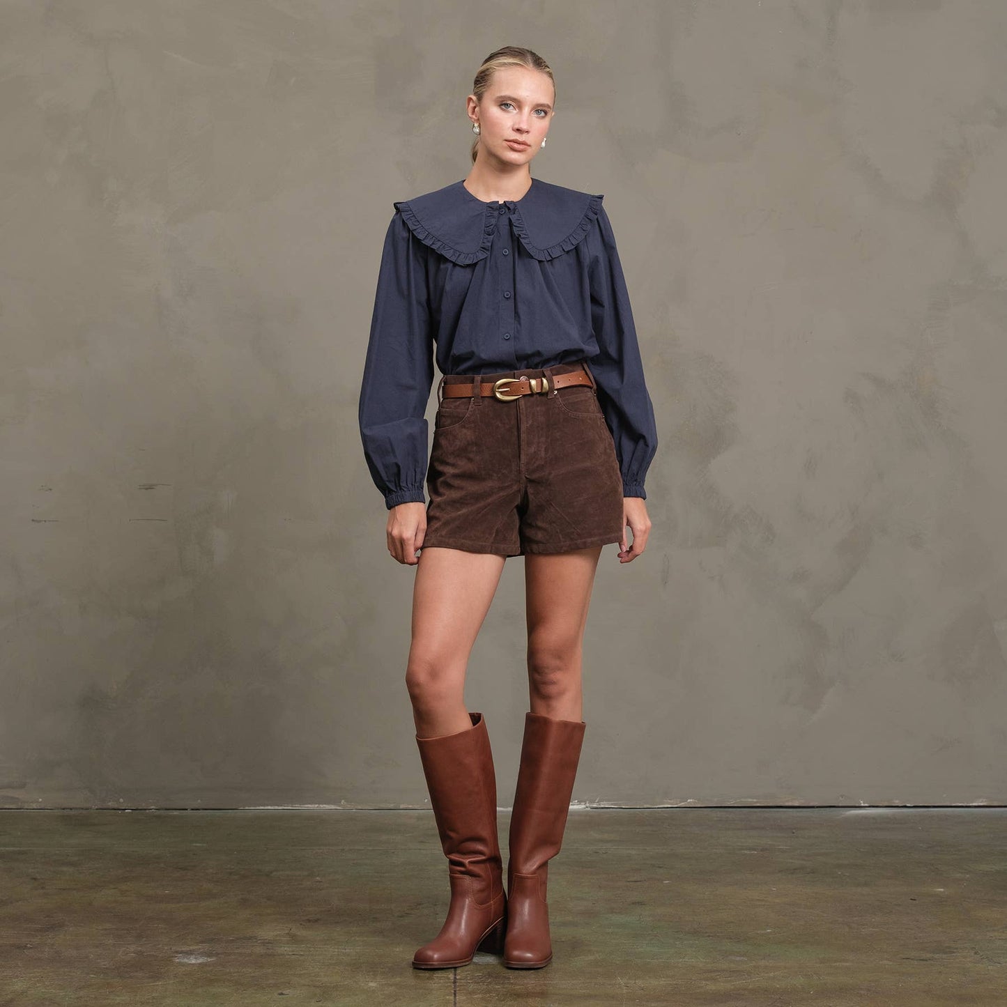 Frill Collar Cotton Blouse