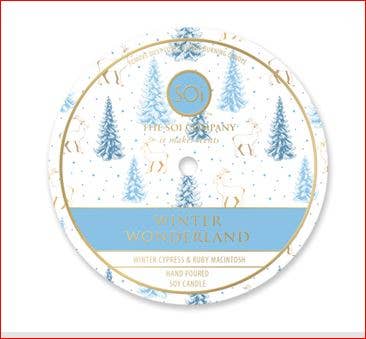 SOi Winter Wonderland Candle Silver ROUND Bowl 14oz