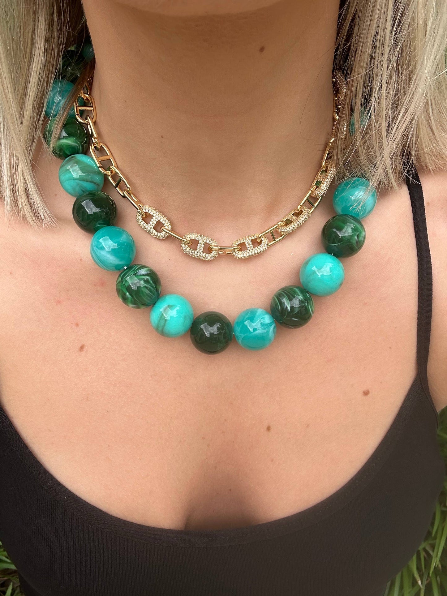 Celia Chunky Beaded Necklace - Multi