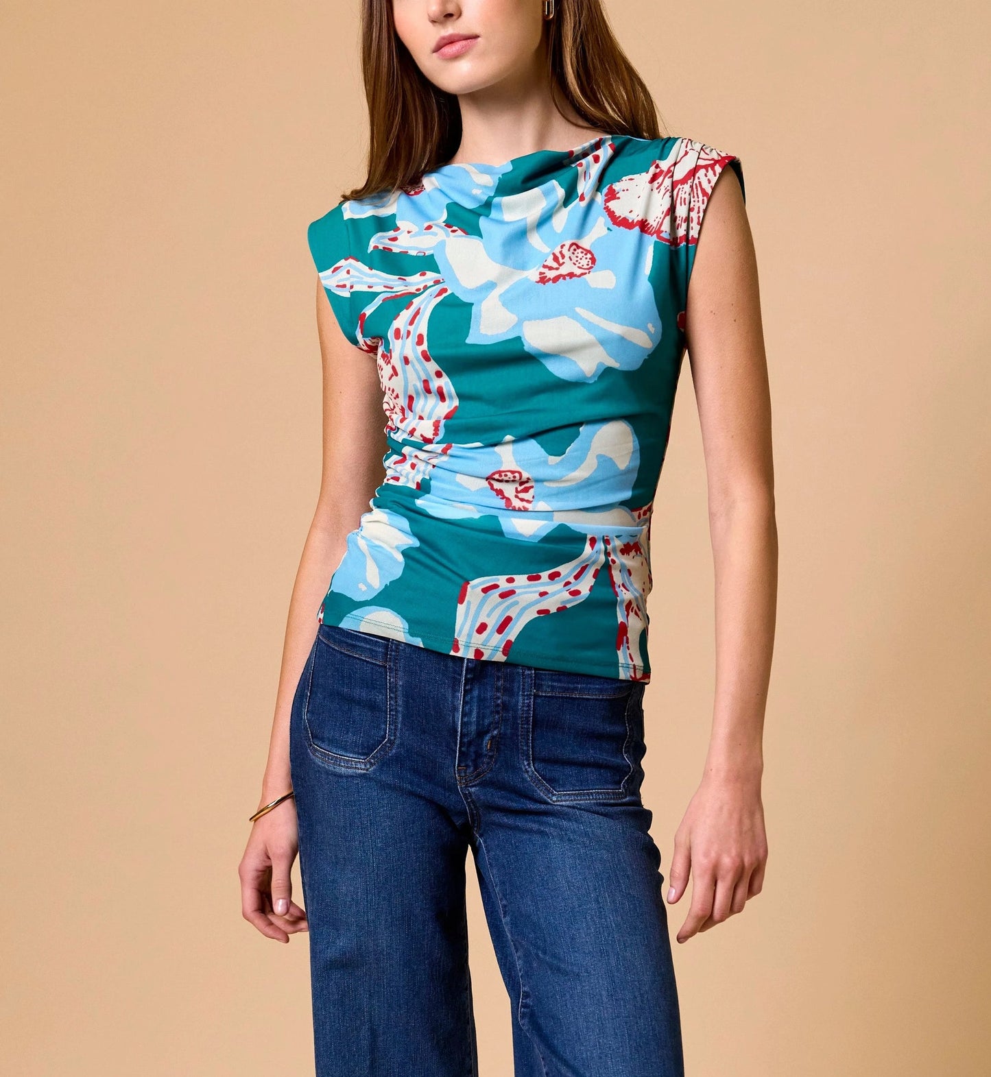 Ellie Top in La Rouge North Sea Print