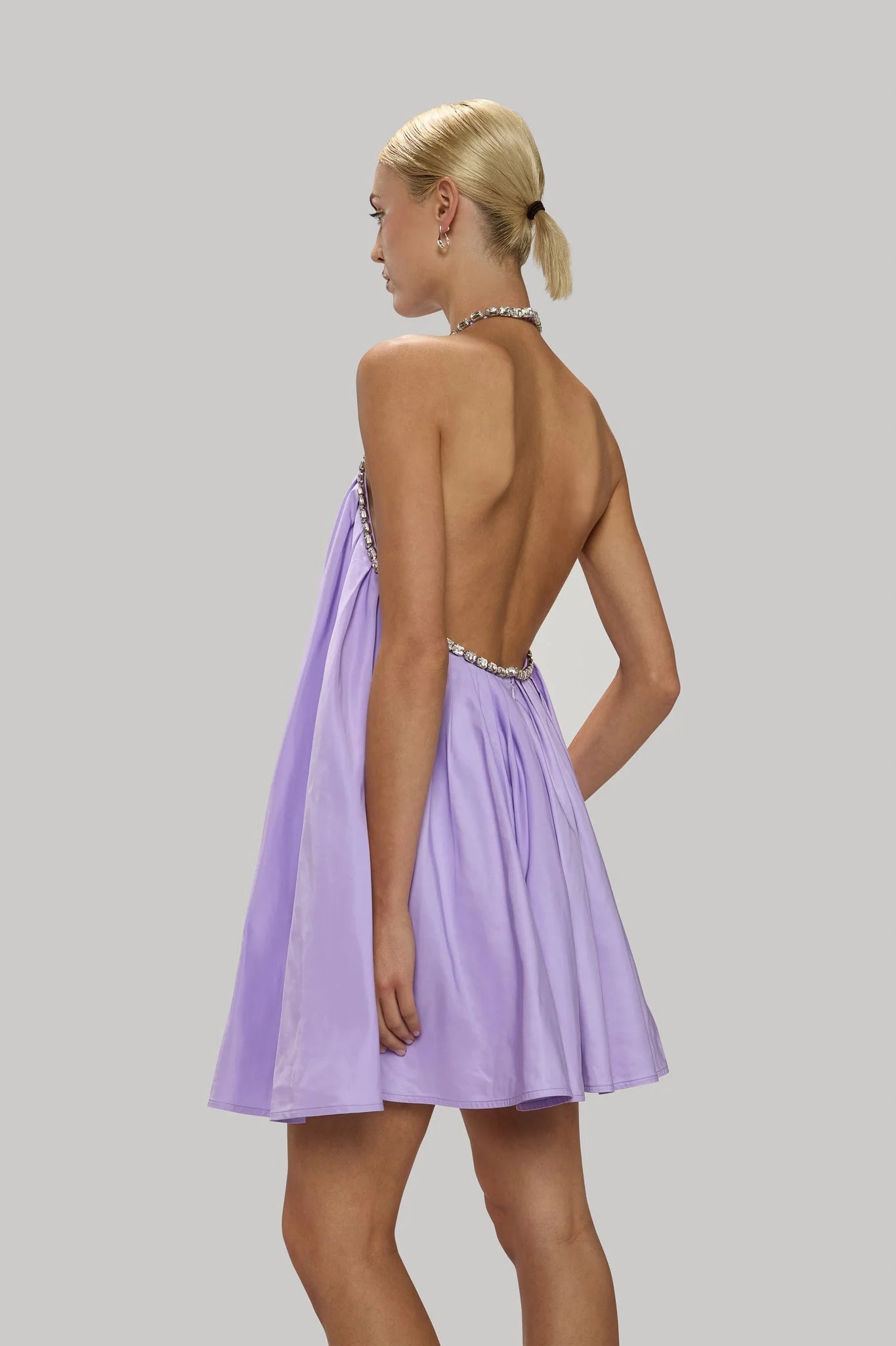 Embellished Halter Dress in Lavender