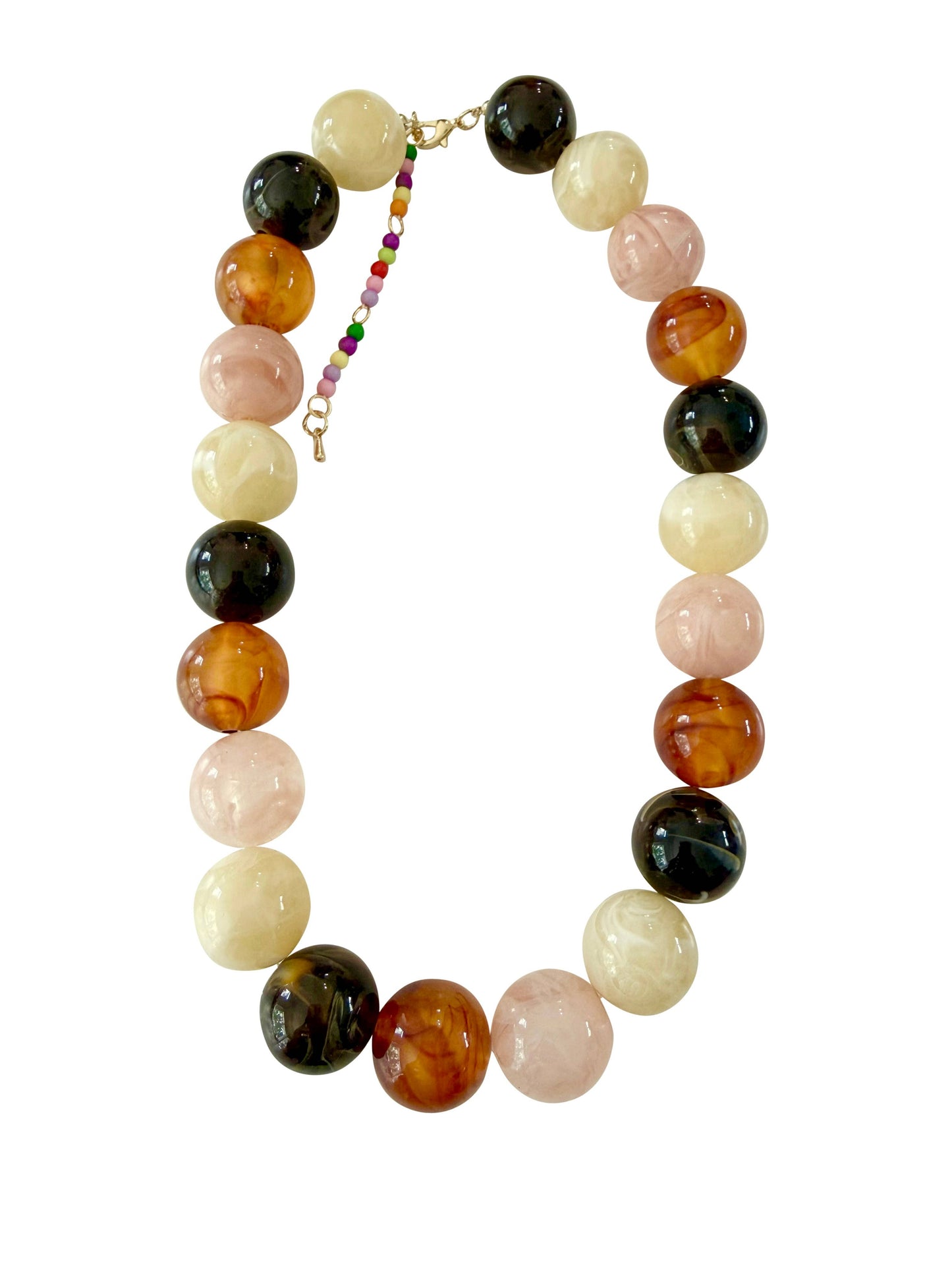 Celia Chunky Beaded Necklace - Neutral