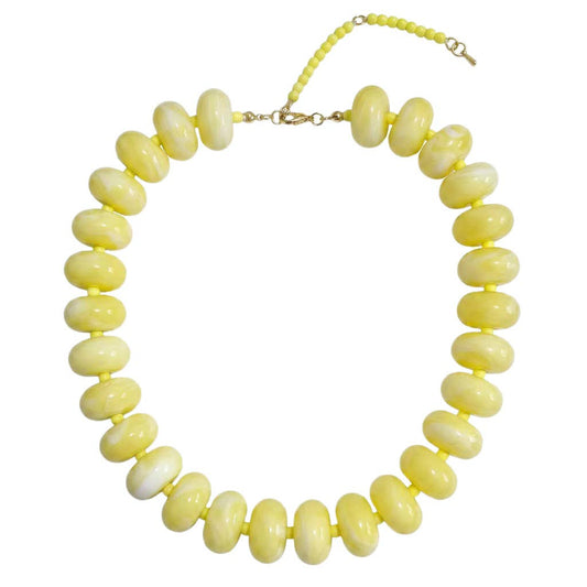 Marlan Chunky Beaded Necklace- Yellow Mix