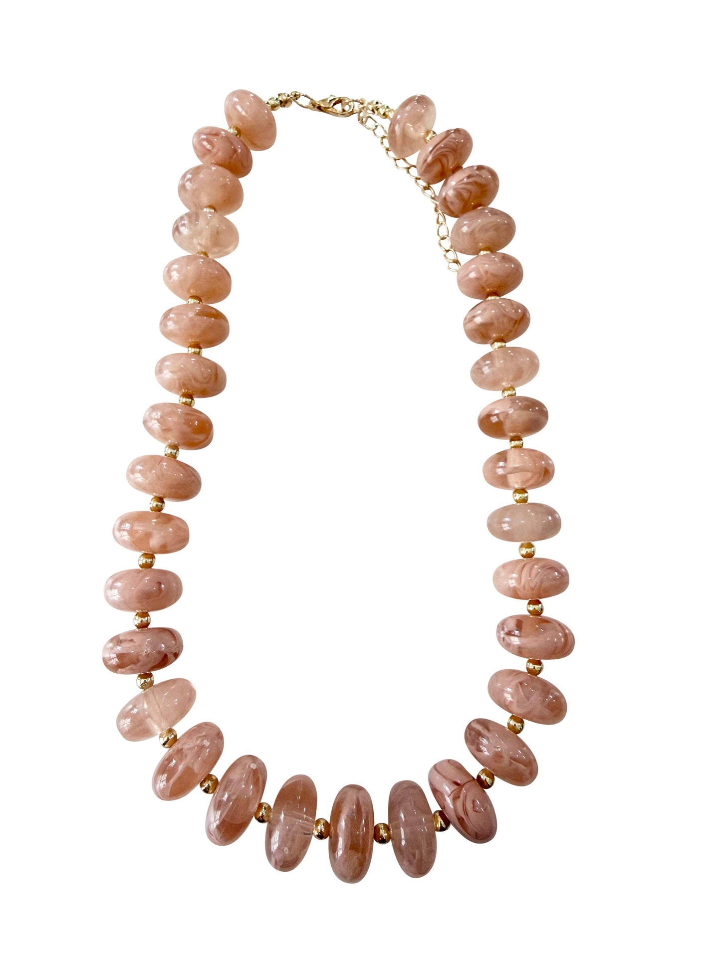 Holly Chunky Beaded Necklace- Light Pink