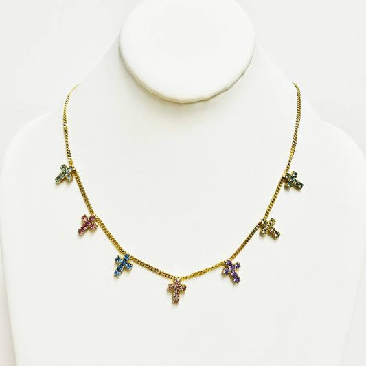 Multi Cross Necklace in Fairy Dust