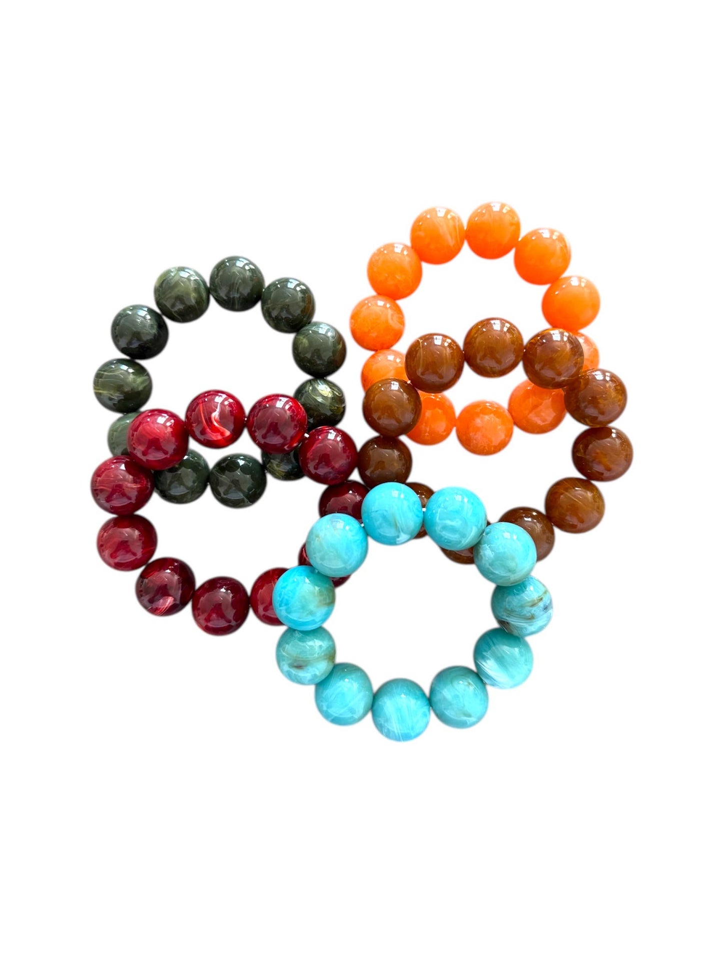 Chunky Beaded Bracelets - 5 Colors
