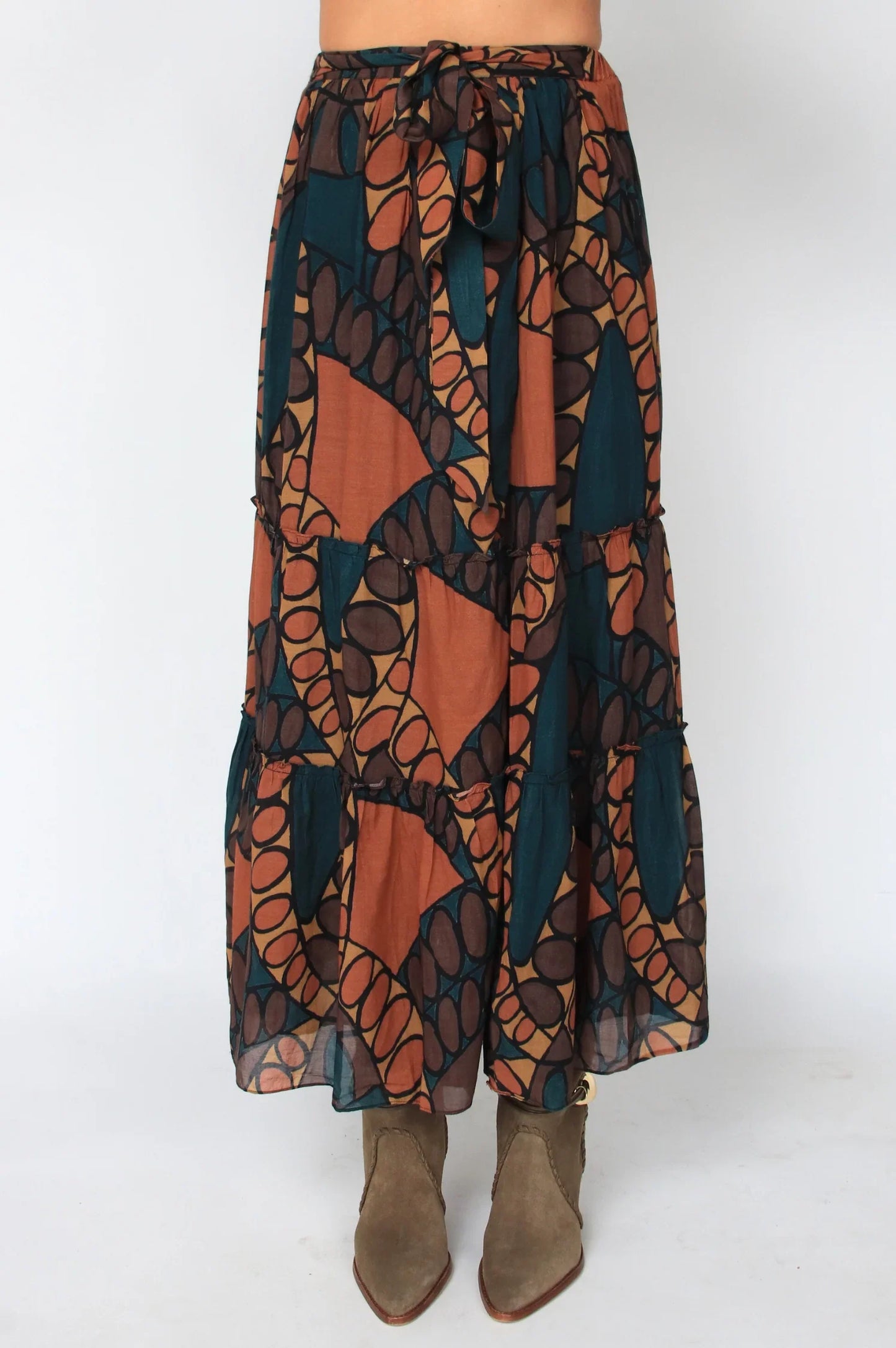 Kitty Ankle Skirt in Dark Saguaro