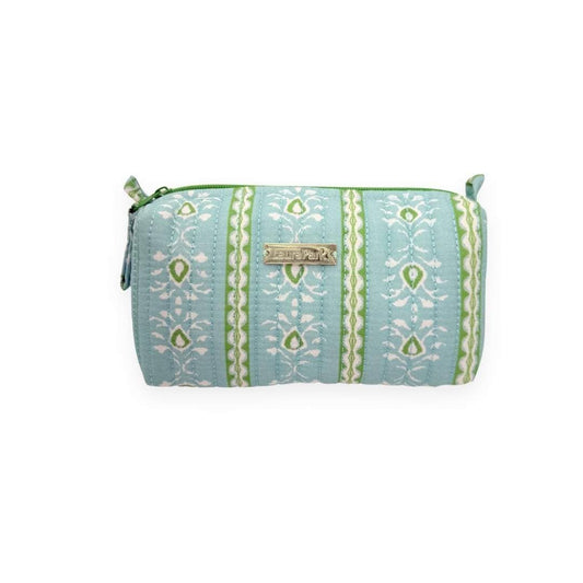 Rosemary Stripe Blue Signature Small Cosmetic Bag