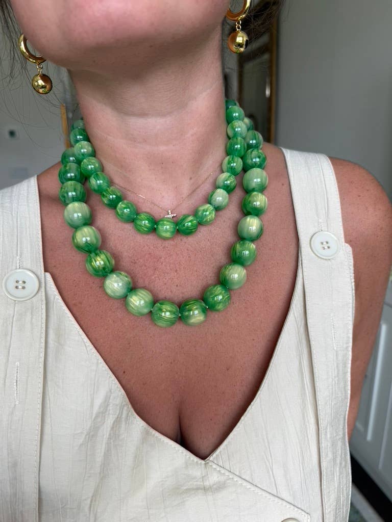 Chunky Beaded Necklace - Meadow 20mm