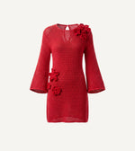 Honey Knit Mini Dress in Goji Berry