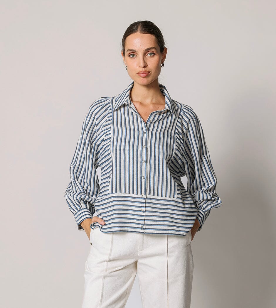 Isadora Blouse in Vintage Blue