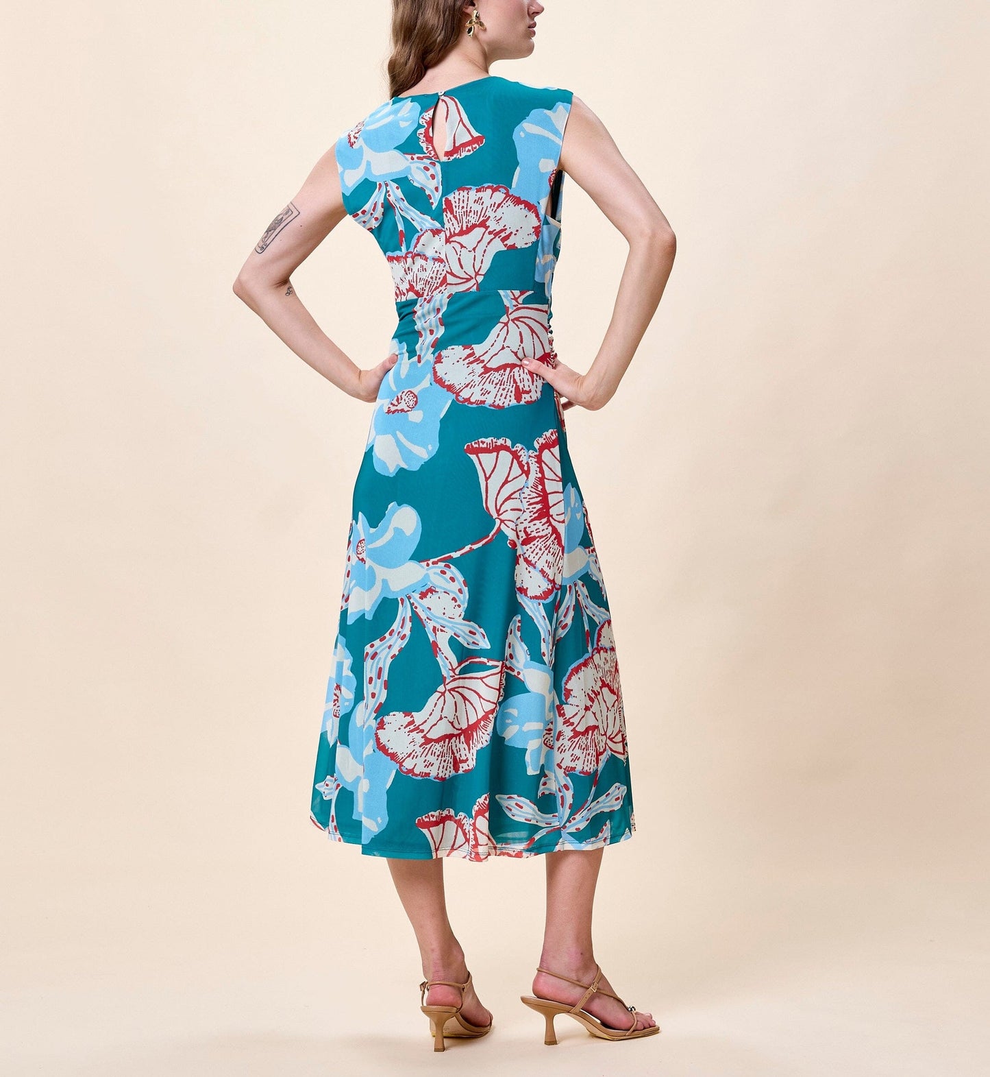 Joelle Midi Dress in La Rouge North Sea