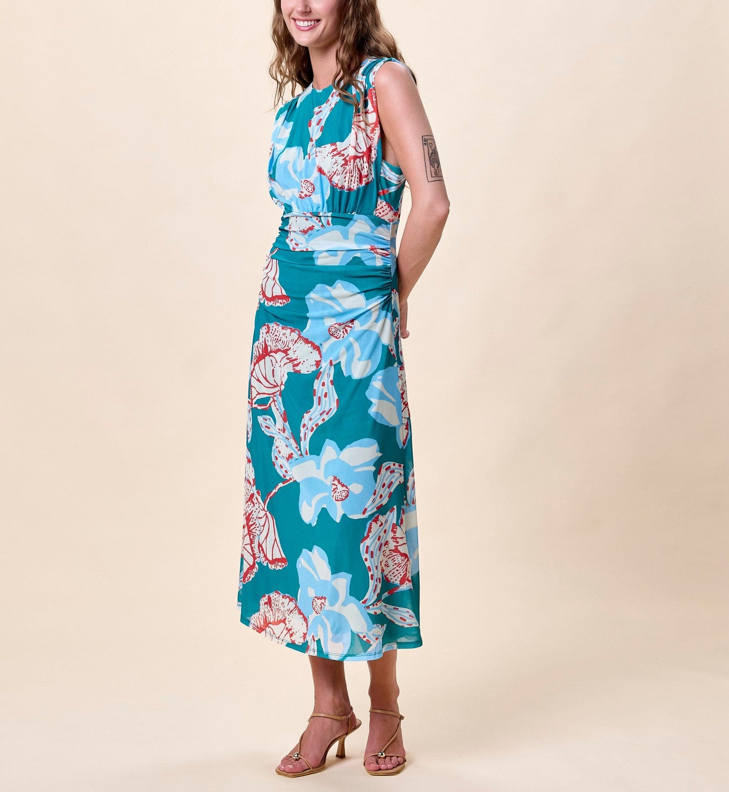 Joelle Midi Dress in La Rouge North Sea