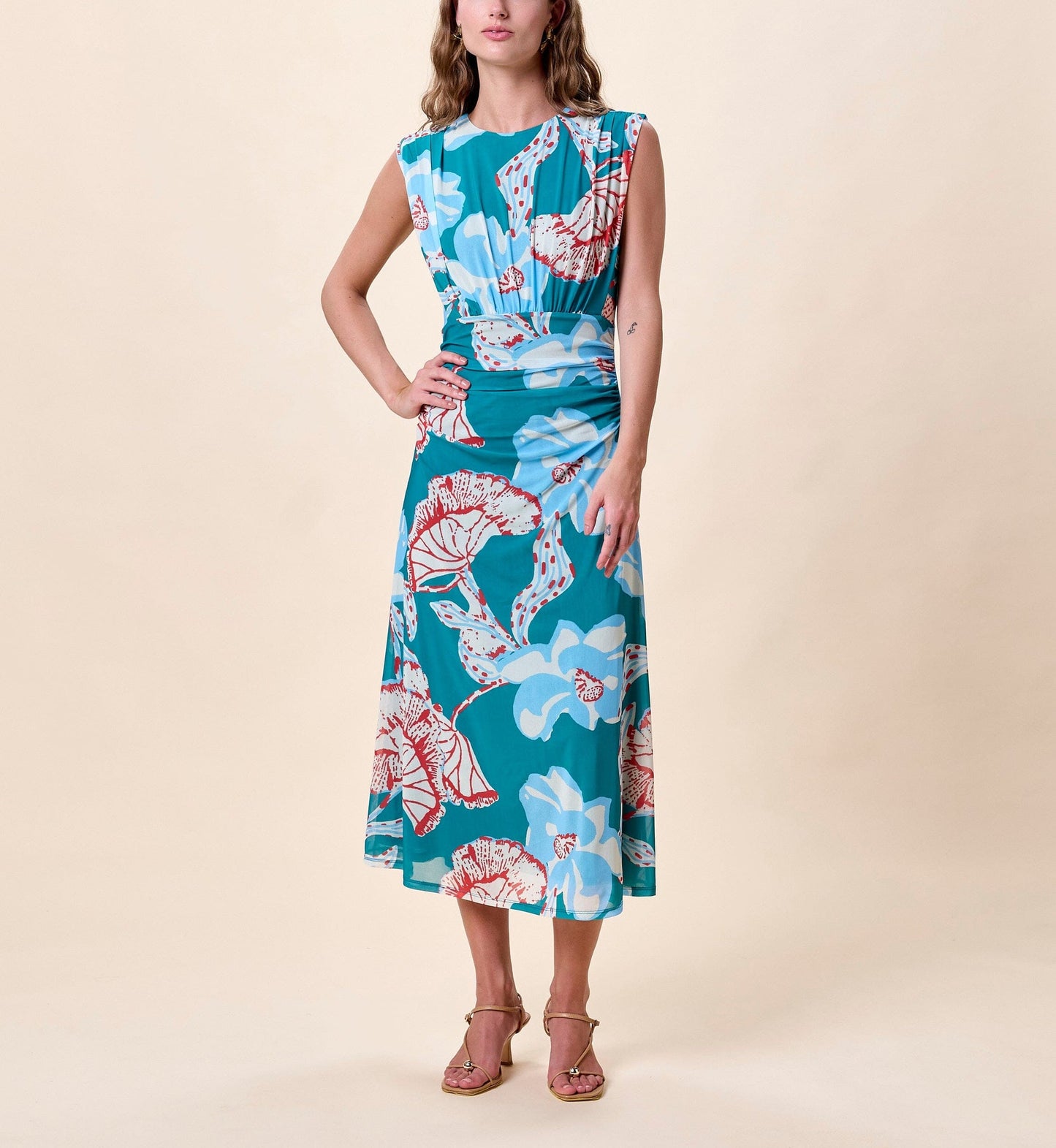 Joelle Midi Dress in La Rouge North Sea