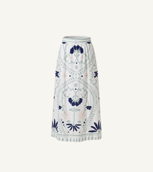 Juliet Ankle Skirt in Liliana Blue Surf