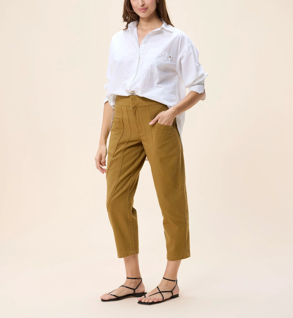 Leo Pant in Dull Gold