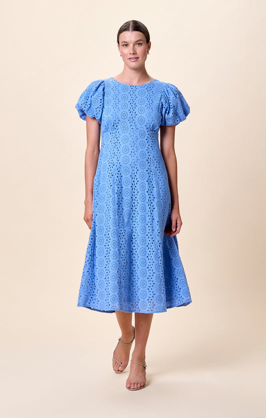 Leslie Midi Dress in Blue Bonnet