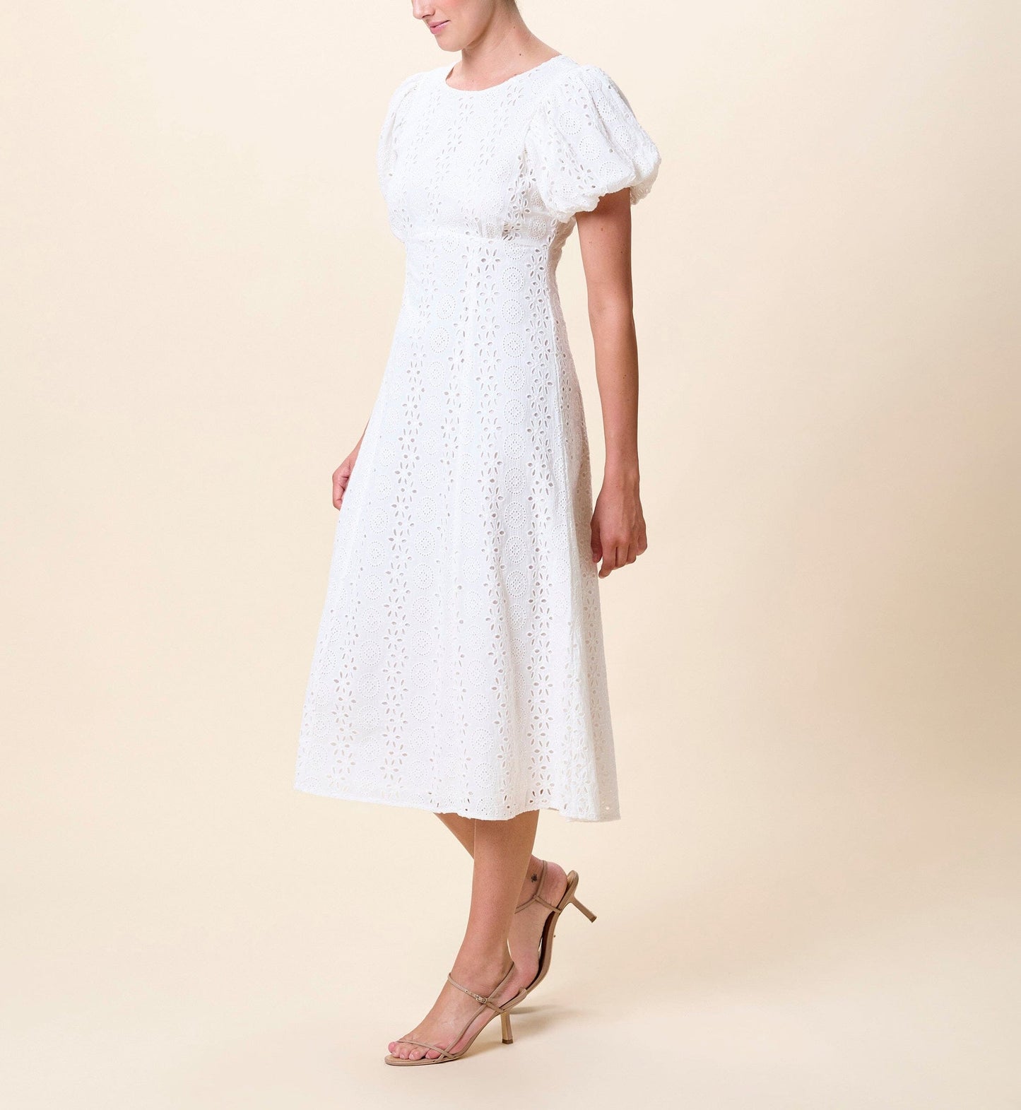 Leslie Midi Dress in Ivory