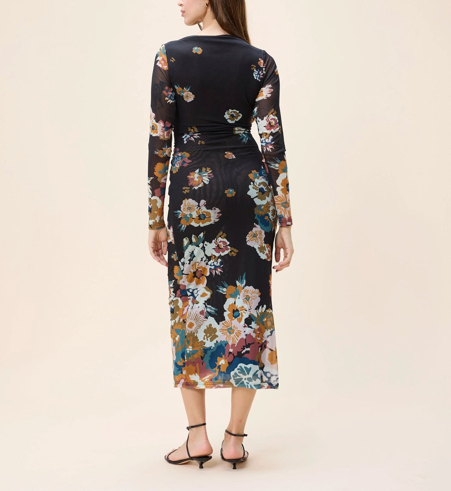 Lura Mesh Midi Dress in Vitet Floral