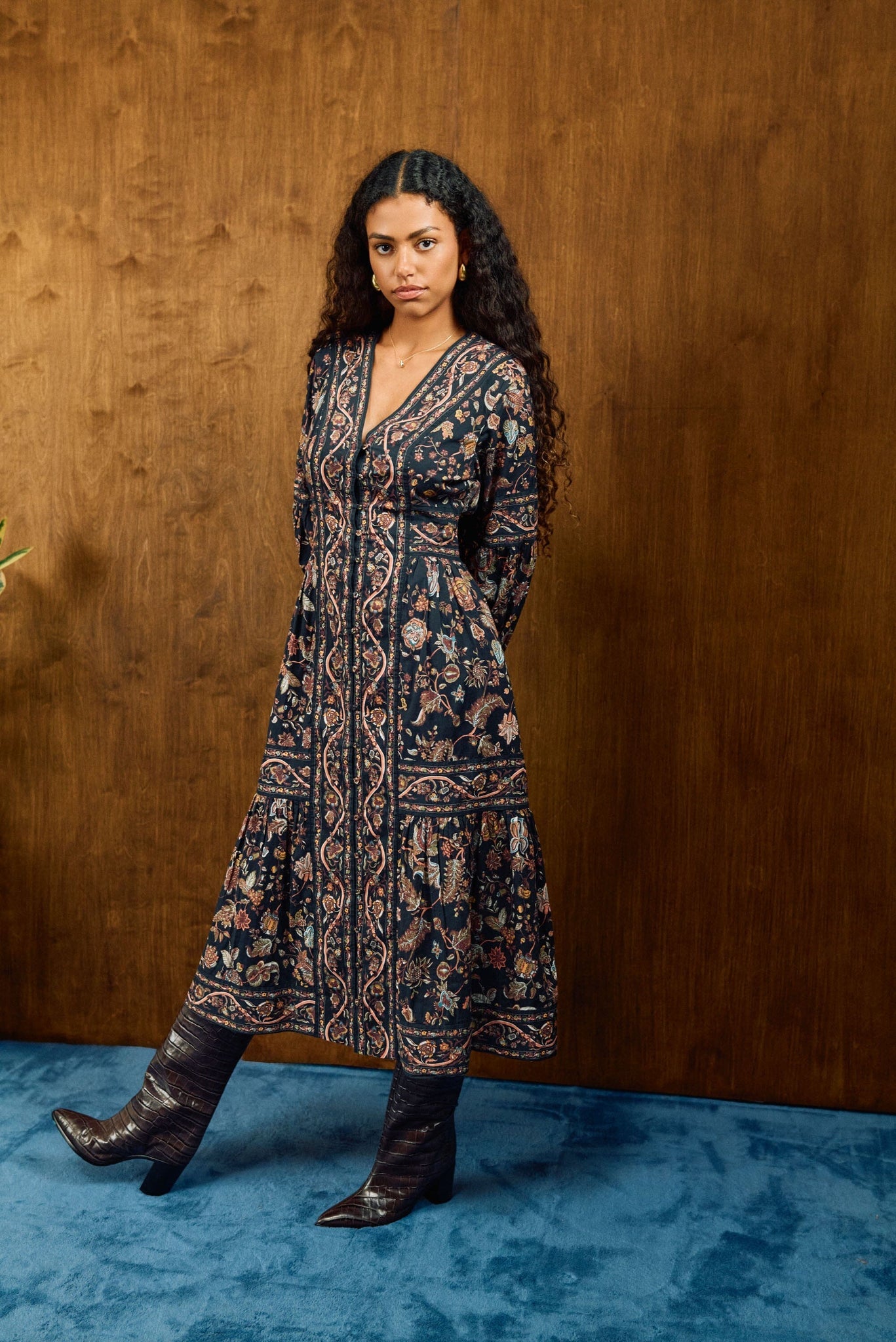 Melody Midi Dress in Bois