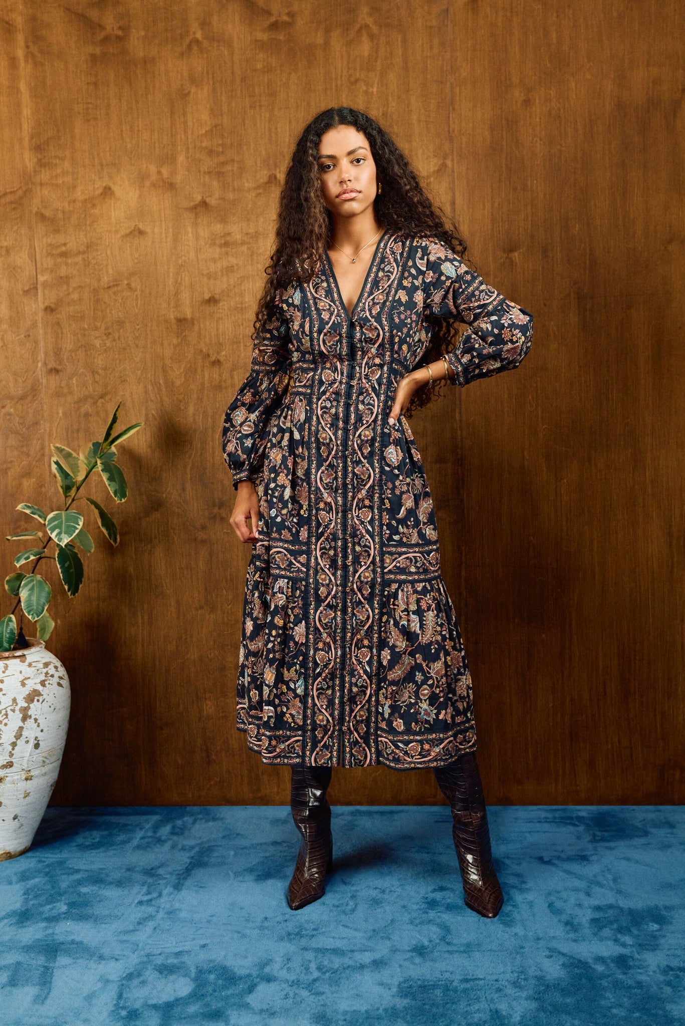 Melody Midi Dress in Bois