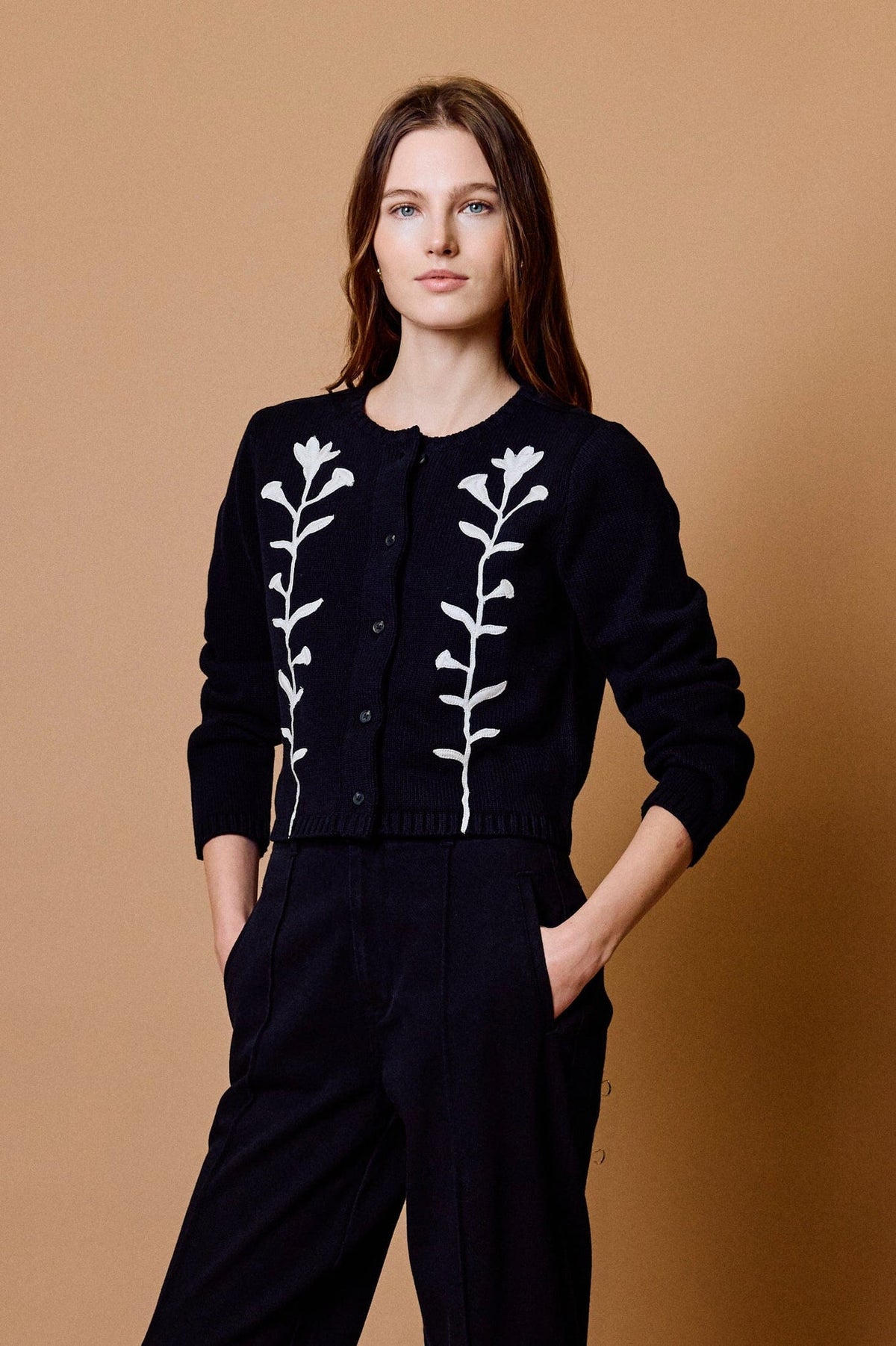 Samantha Sweater in Black Ivory