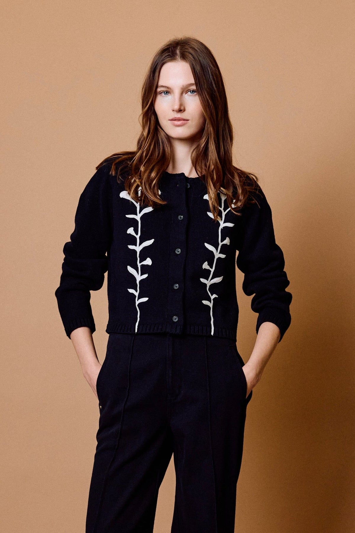Samantha Sweater in Black Ivory