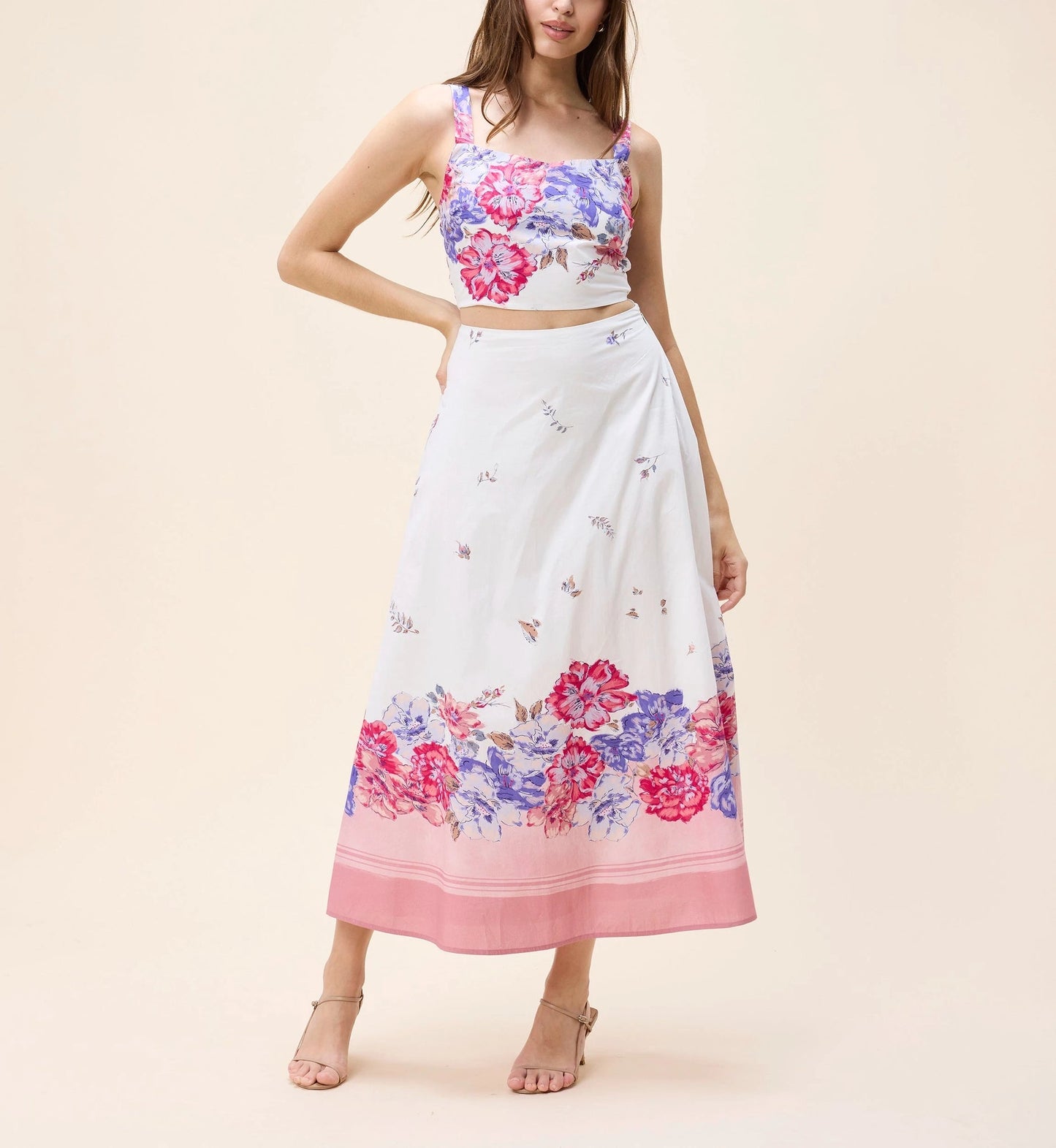Shea Ankle Skirt in Camellia