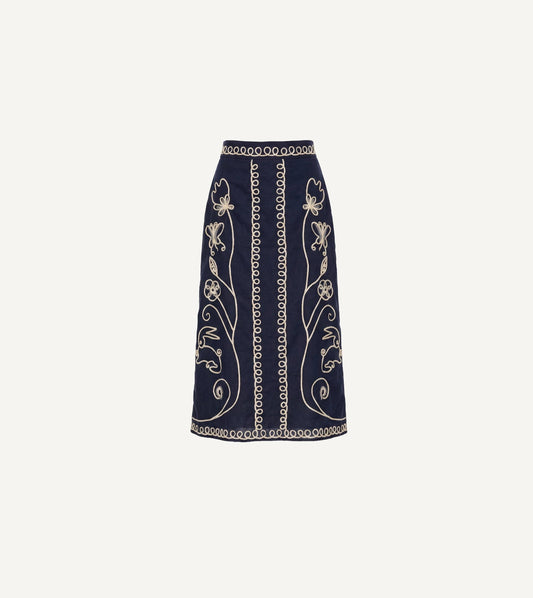 Sorina Midi Skirt in Black