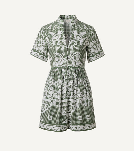 Starling Mini Dress in Verdant Flight