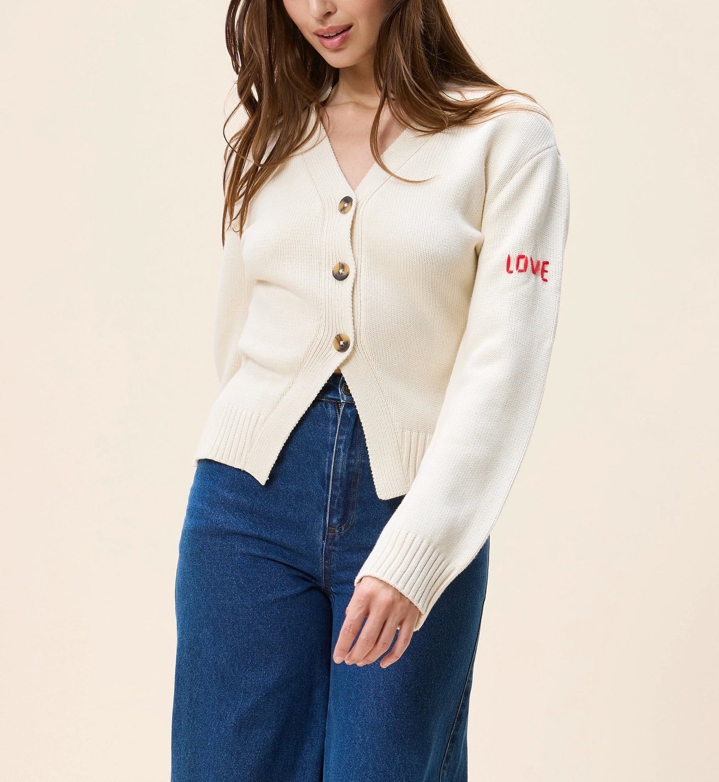 Tamsin Sweater in Ivory Love