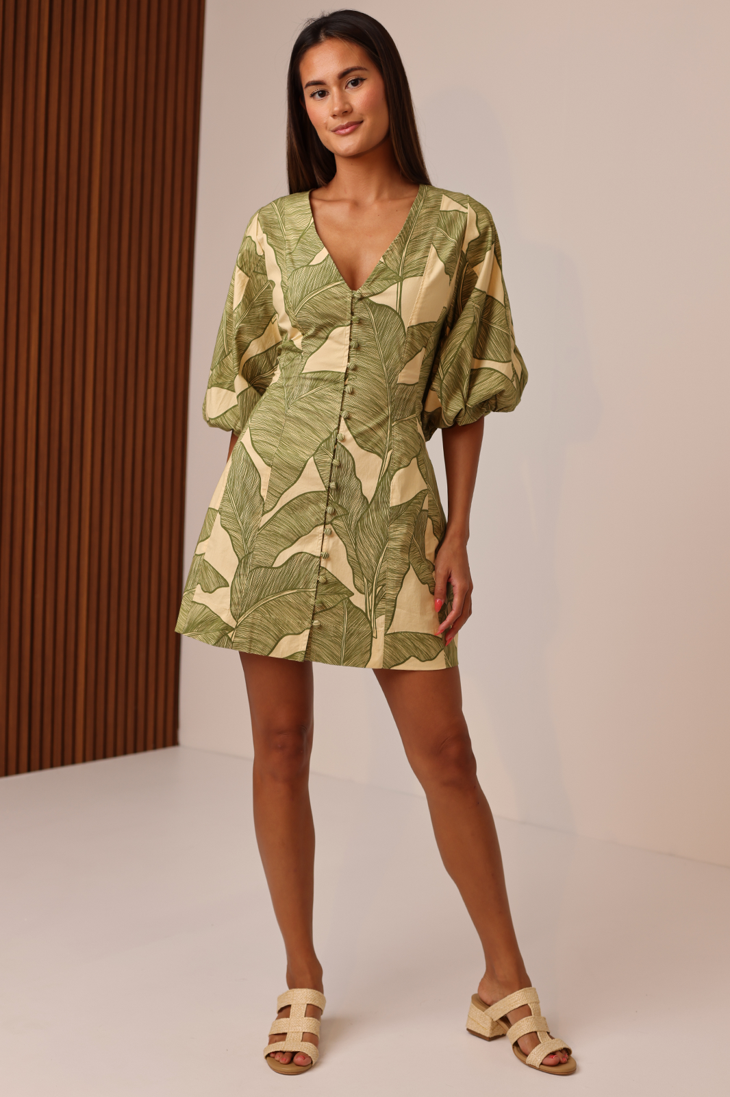 Shayla Seamed Mini Dress in Palmara